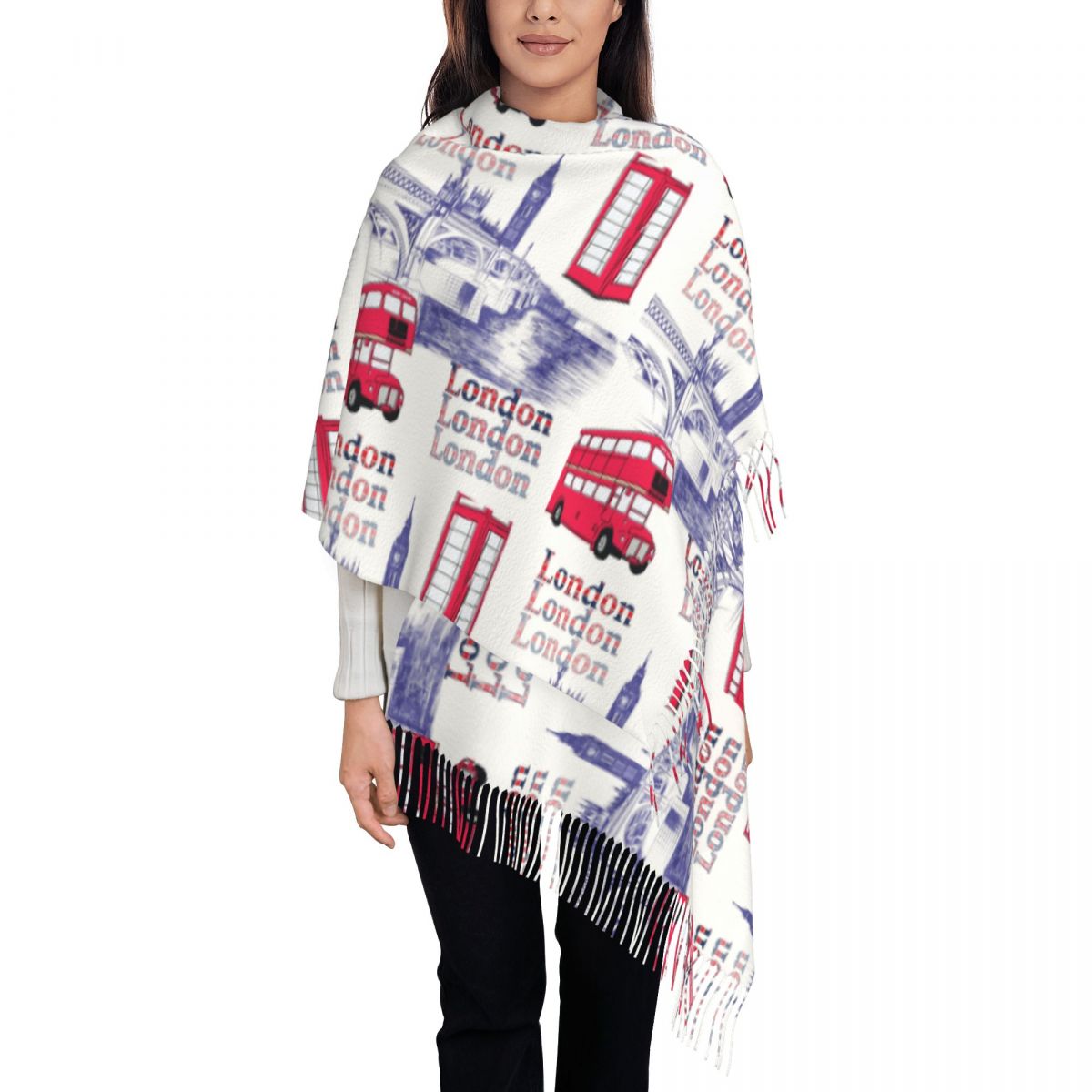 Pashmina Wrap Large - London England Scenes Shawls Wraps Winter