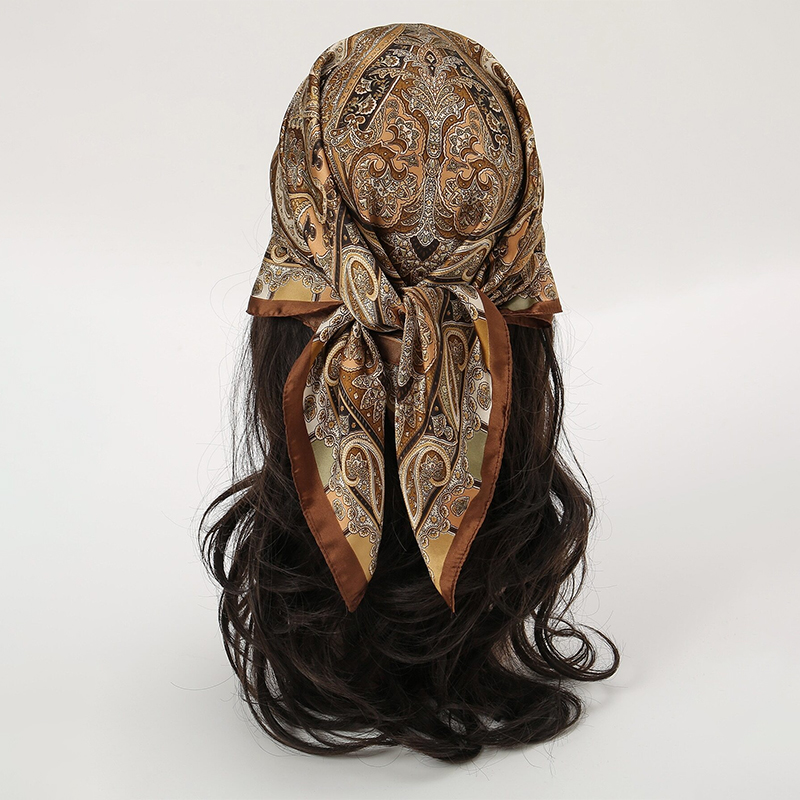Bohemian Style Print Luxury Br - Silk Neck Scarf review and price
