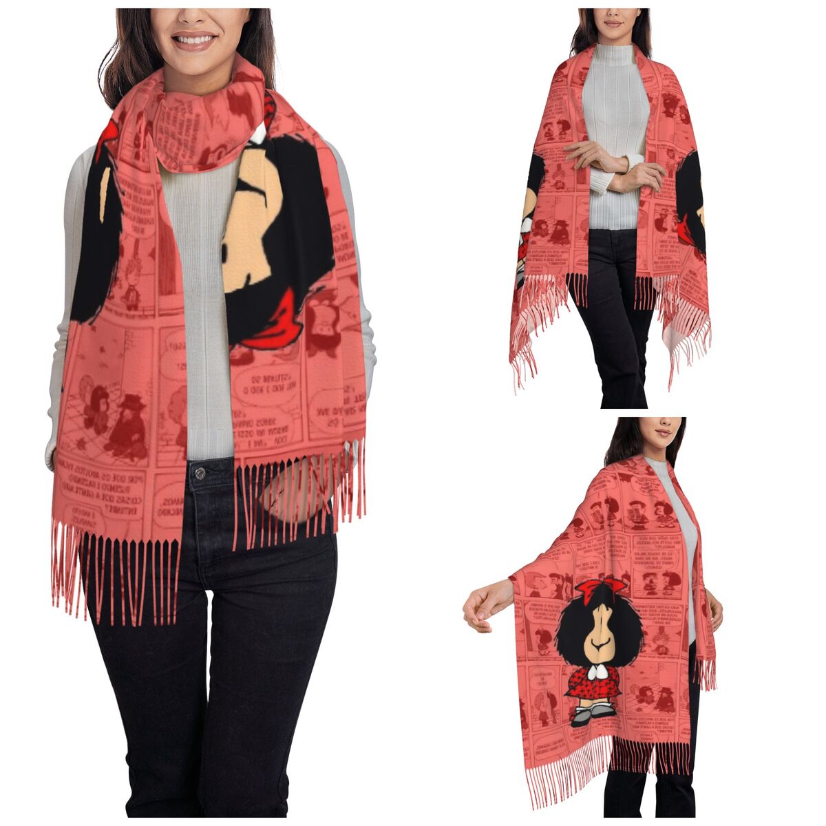 Women's Tassel Scarf Mafaldas  - Pashmina Wrap Large review and price