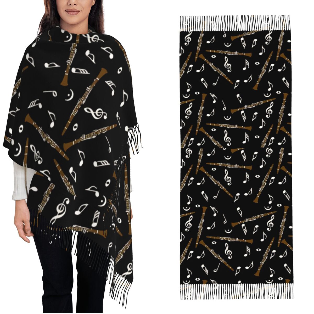 Womens Scarf with Tassel Clari - Pashmina Wrap Large review and price