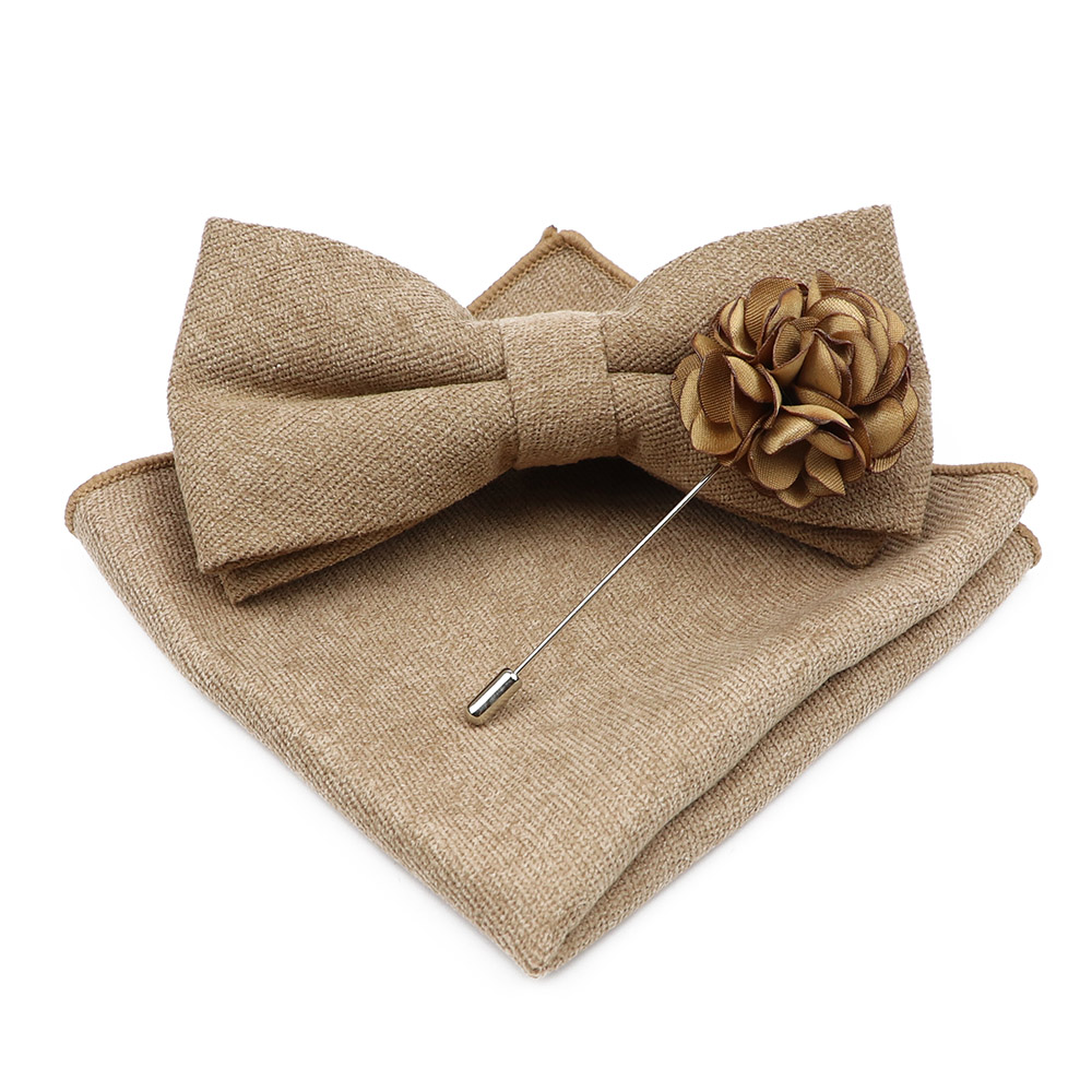 Mens Solid Color Cotton Bowtie - Handkerchief Cotton Men review and price