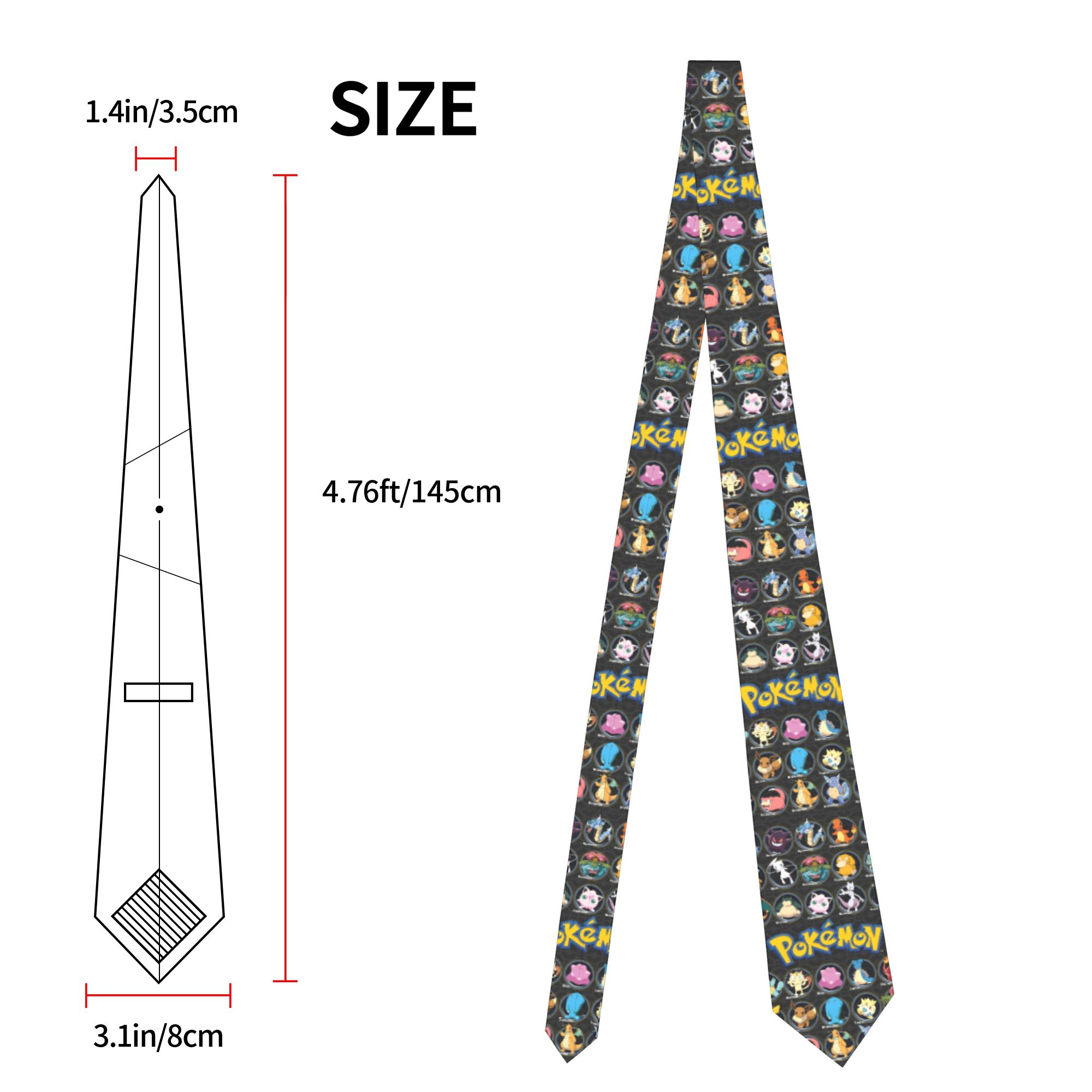 Cartoon Pokemon Characters Nec - Skinny Tie Men review and price