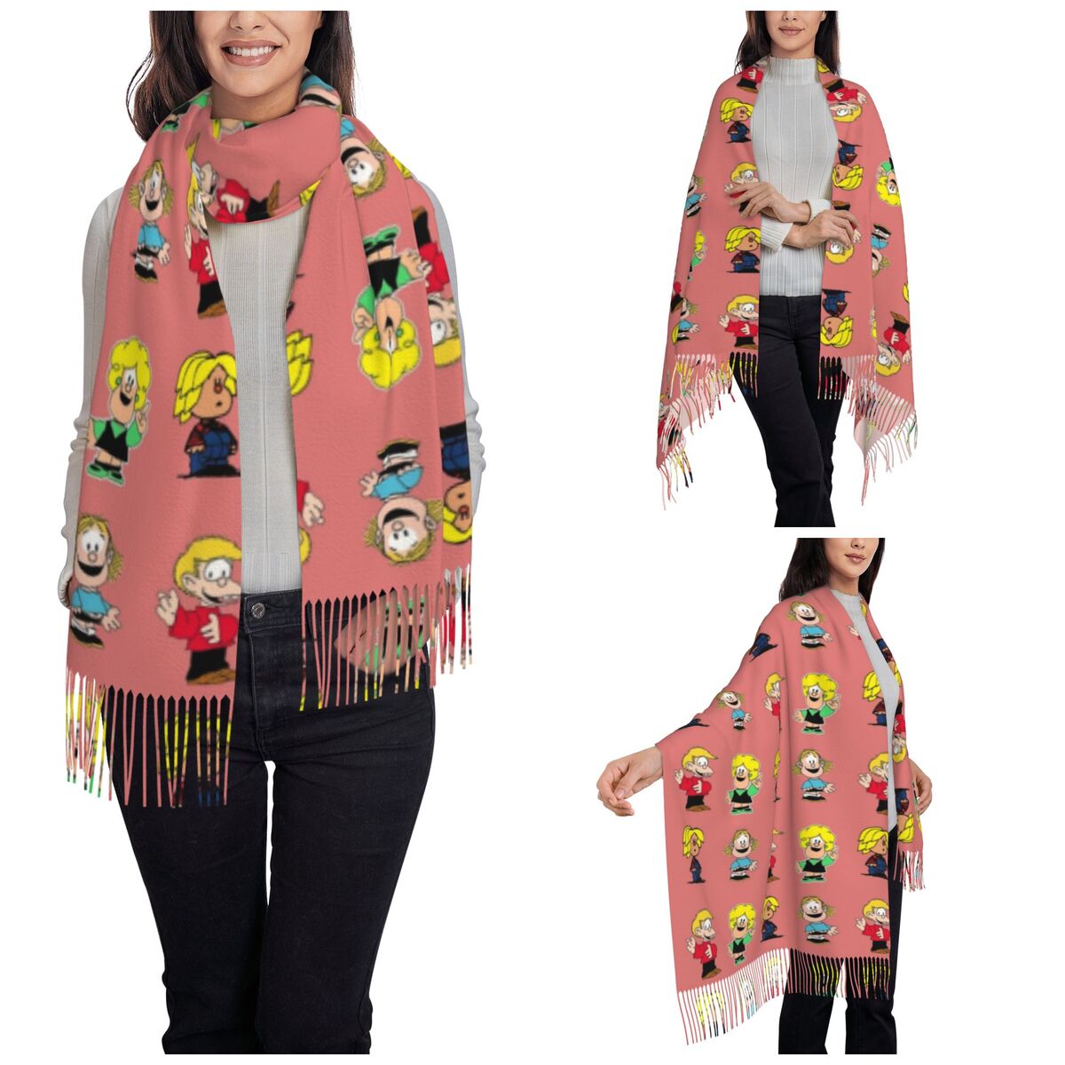 Womens Tassel Scarf Mafaldas C - Pashmina Wrap Large review and price