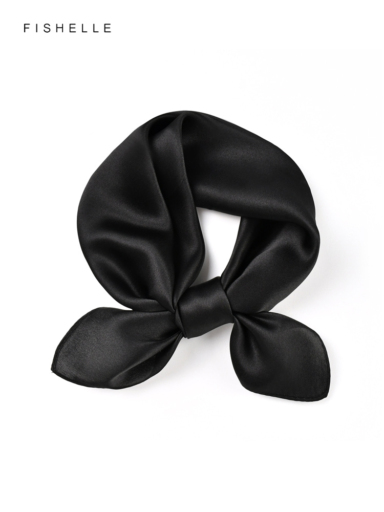 Solid color black pure silk sc - Silk Neck Scarf review and price