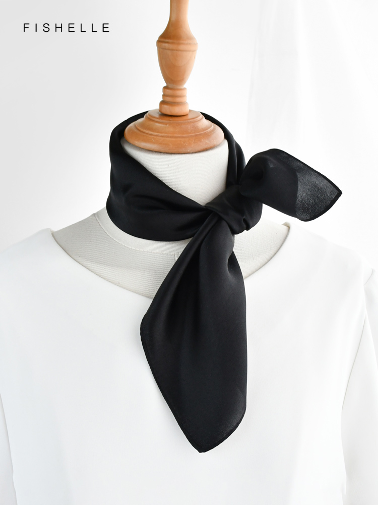 Solid color black pure silk sc - Silk Neck Scarf review and price