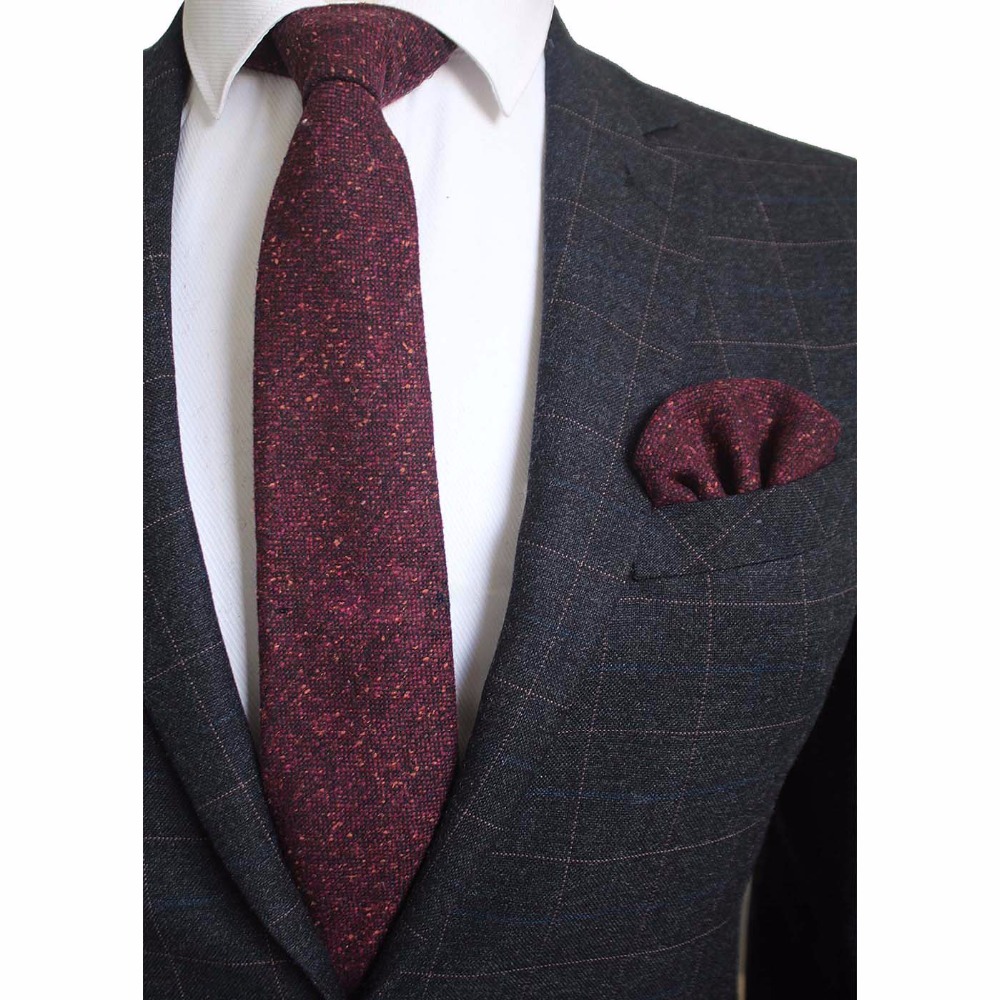 Ricnais 8cm Wool Necktie Solid - Handkerchief Cotton Men review and price