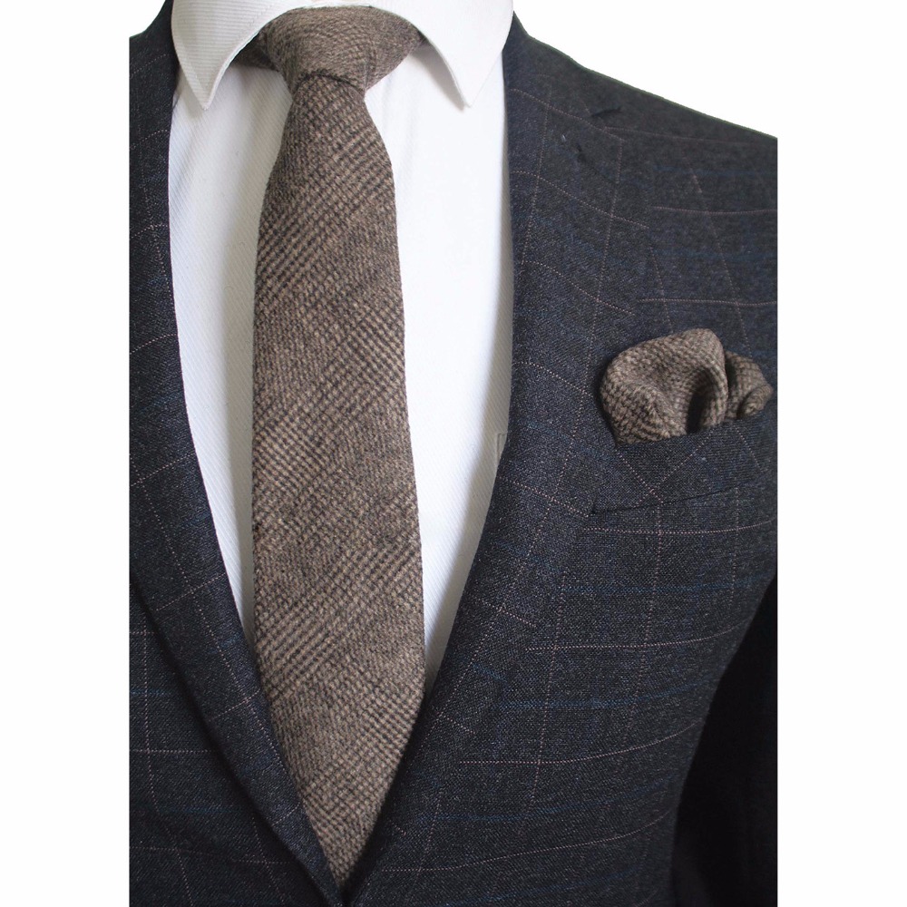 Ricnais 8cm Wool Necktie Solid - Handkerchief Cotton Men review and price