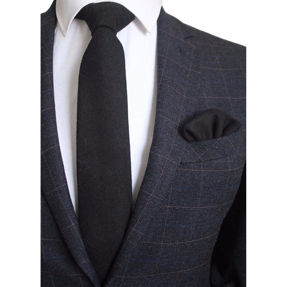 Ricnais 8cm Wool Necktie Solid - Handkerchief Cotton Men review and price